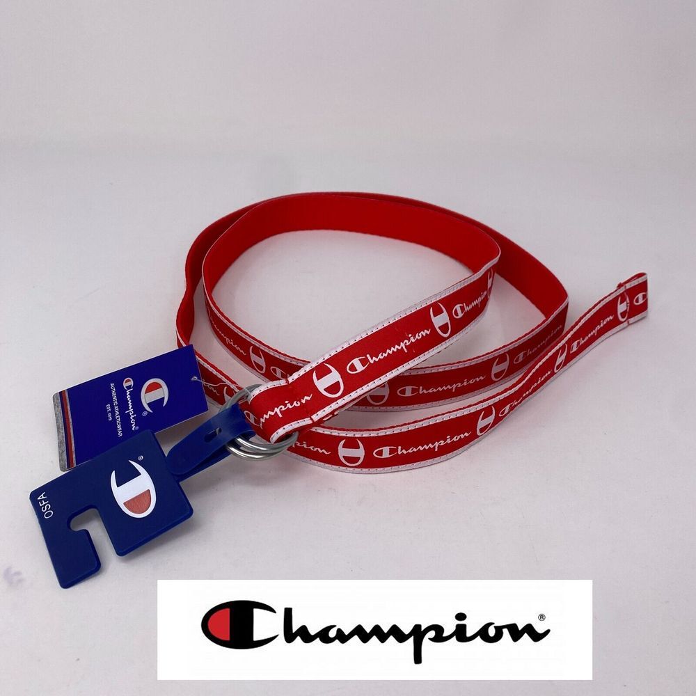 NWT CHAMPION Red Cadet D Ring Belt OSFA Unisex 59" Streetwear Stylish
